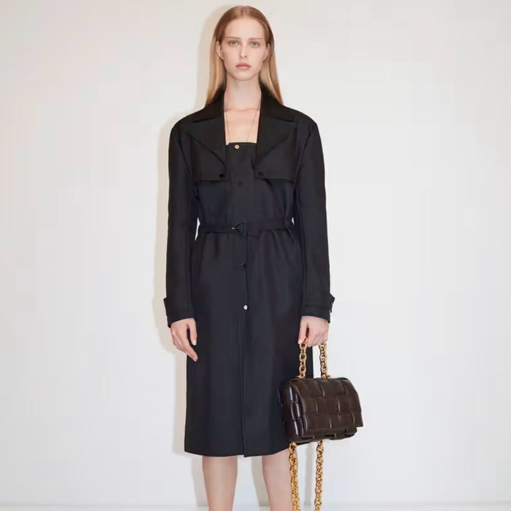 REMOVING LISTING TODAY NWT Bottega Veneta Black Trench Coat Missing Belt | 34